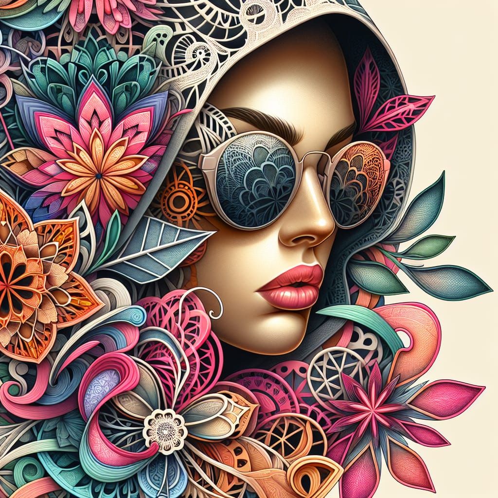 Hypermaximalist Portrait in Pastel Hues