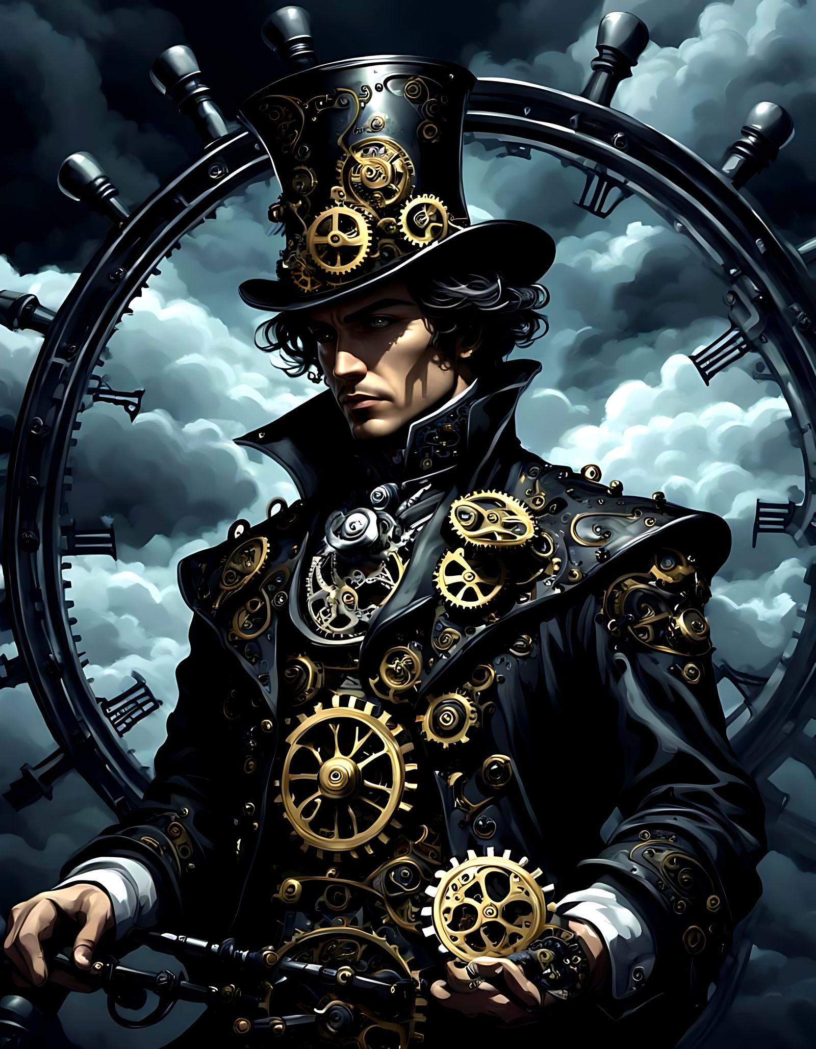 A clockwork automation knave of spades.