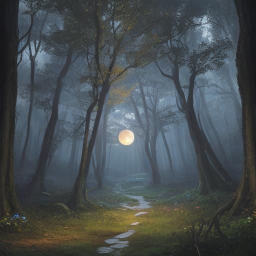 Mystical Instruments in a Dreamlike Forest