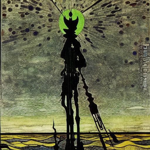 Weeping Soldier in Encaustic Style