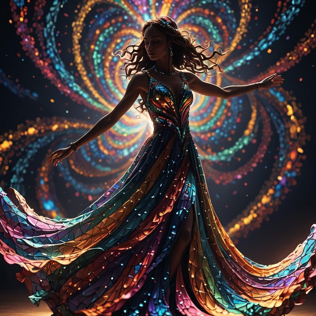 Epic Fantasy Dancer in Cosmic Light
