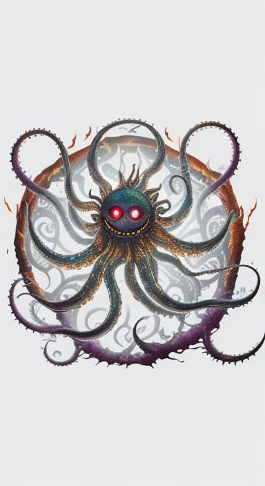 Cosmic Entity Ruling Universe in Oil Painting Style