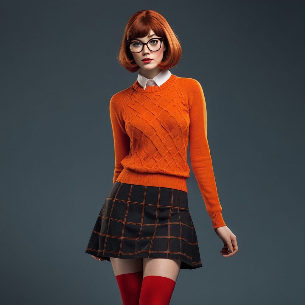 Retro-Style Teen Girl in Vibrant Outfit