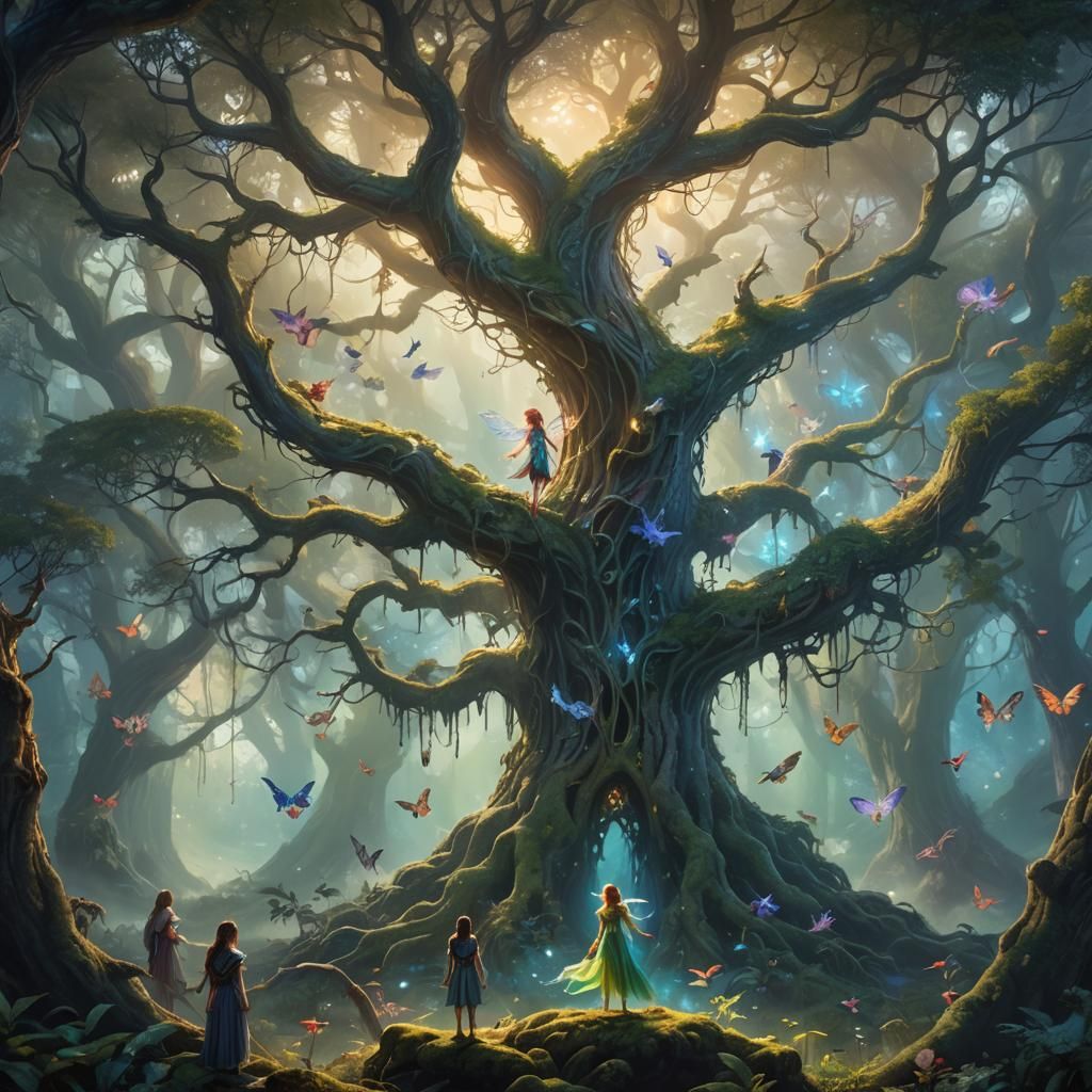 Mystical Fairy in Enchanted Forest: Fantasy Art