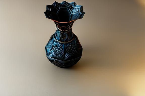 Hyperrealistic Ancient Vase Artifact in Volumetric Lighting