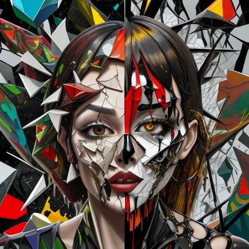 Fragmented Face: A Surreal Digital Collage