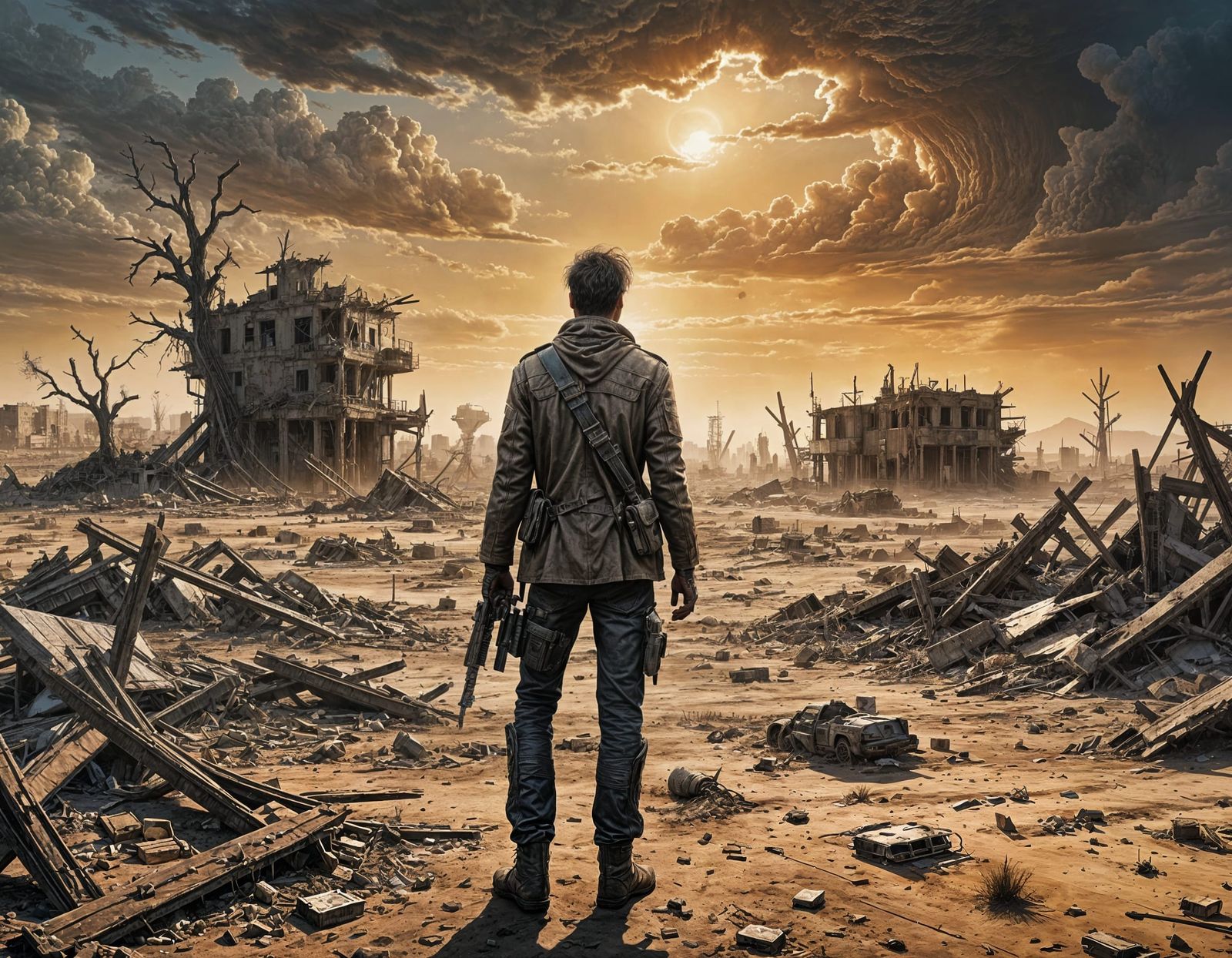 Dystopian Wasteland: Decayed Cityscape Art