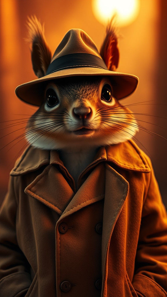 Squirrel Detective in Noir Style, 16mm Film