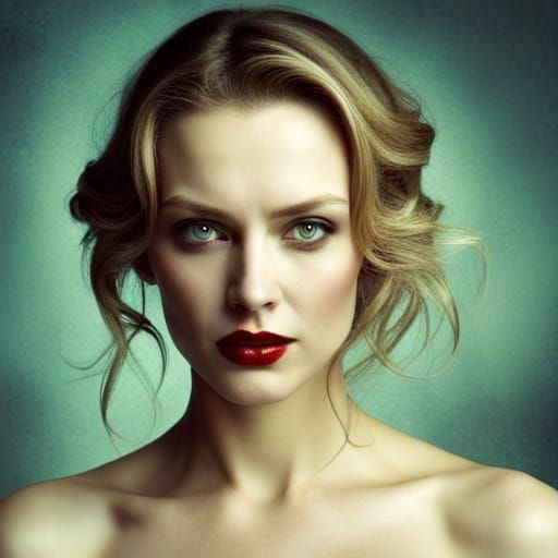 Enigmatic Portrait of a Woman with Dark Aura