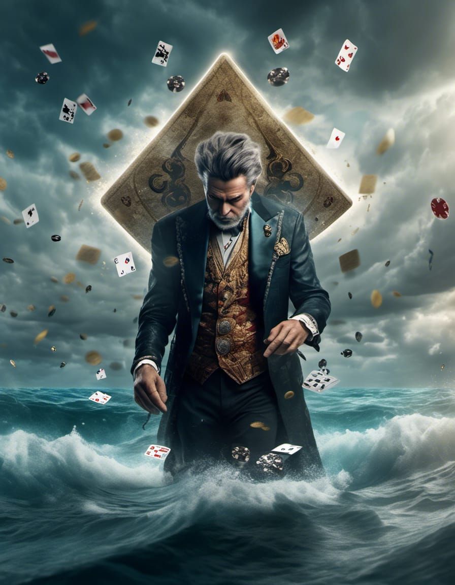 Poker Ace in Epic Ocean Scene, Digital Matte Painting