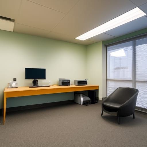 Minimalist Computer Room Interior