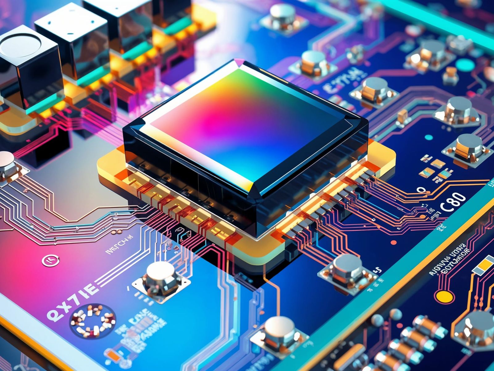 Crystal Electronics in Mid-Air with Refracted Light Spectrum