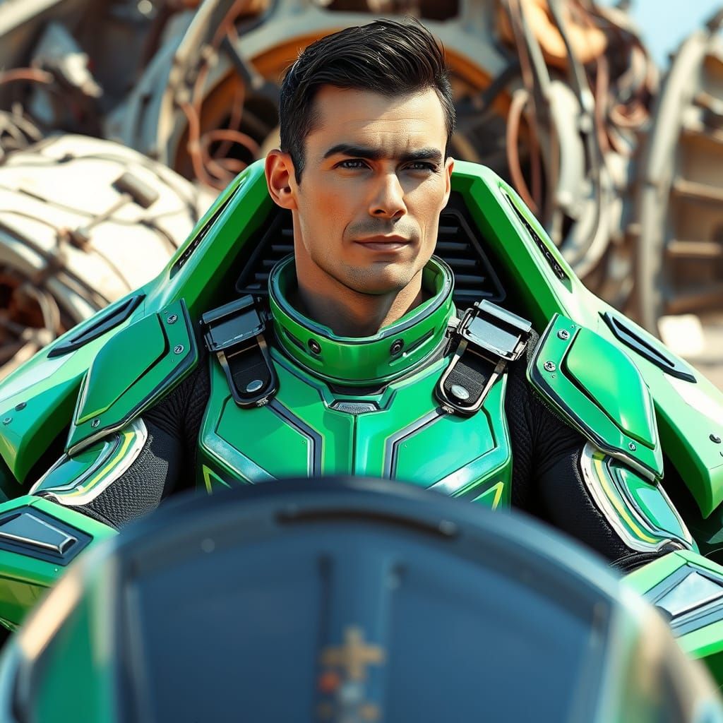 Cyberpunk Hero in Futuristic Armor