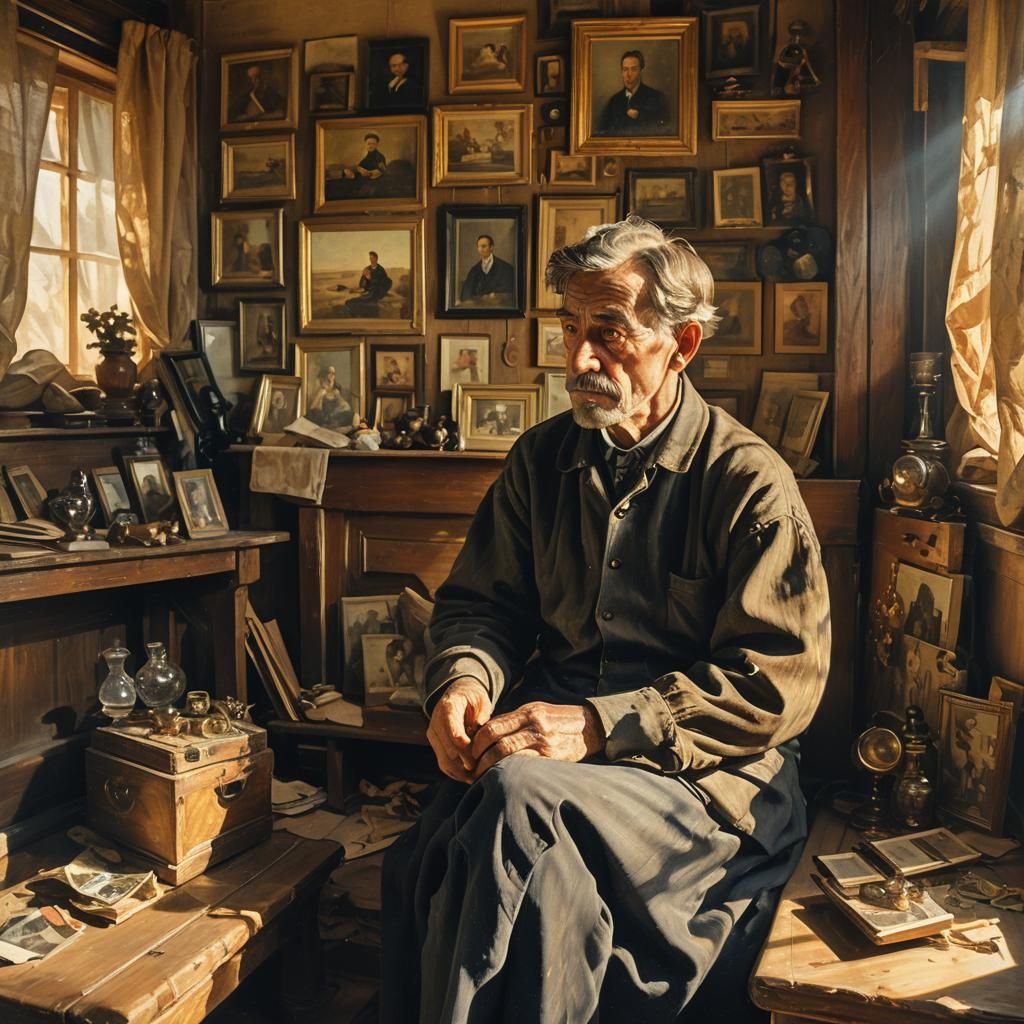 Impressionistic Portrait in a Nostalgic Room