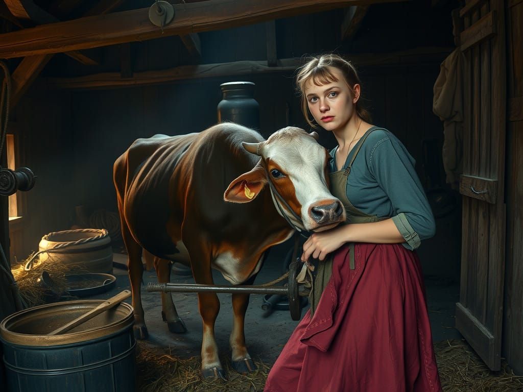 Rustic Farm Scene in Realistic Style