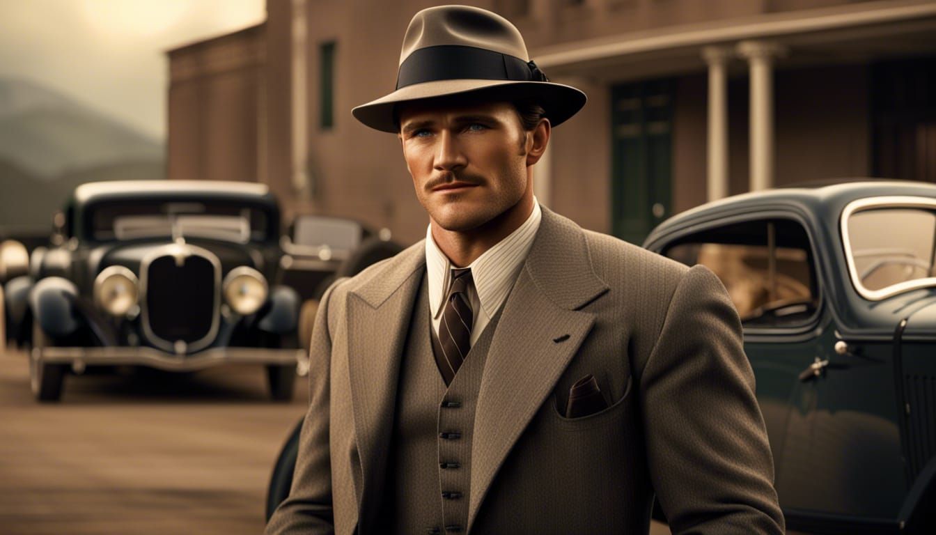 1930s Gangster in Comic Book Art Style