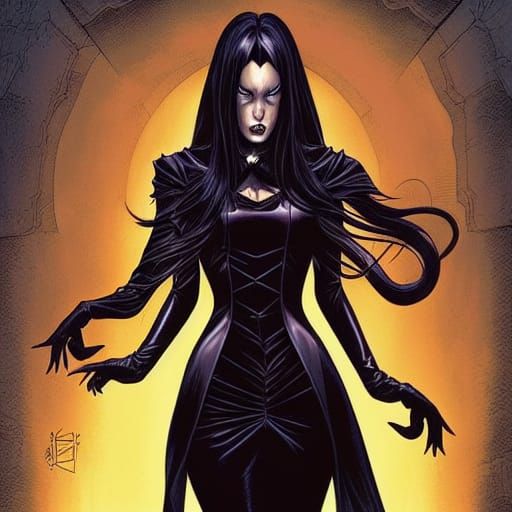 Evil Vampire Princess in Comic Book Style