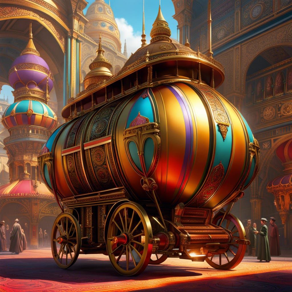 Ornate Steampunk Flying Machines in Vivid Detail