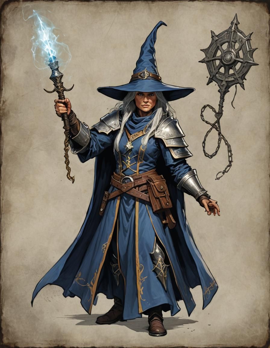 Strong Female Wizard with Iron Arm