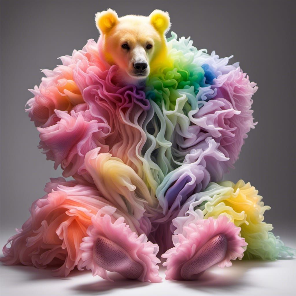 Candy Bear with Rainbow Design: Couture Fashion Inspiration