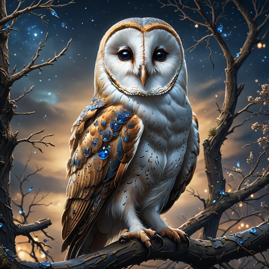Majestic Barn Owl Portrait in Detailed Matte Painting