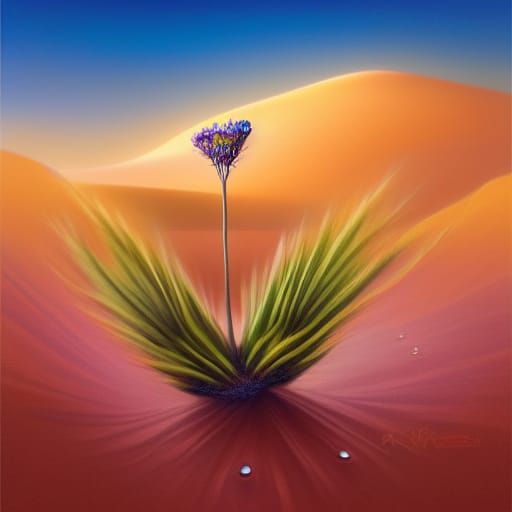 Surreal Desert Flower in Morning Light