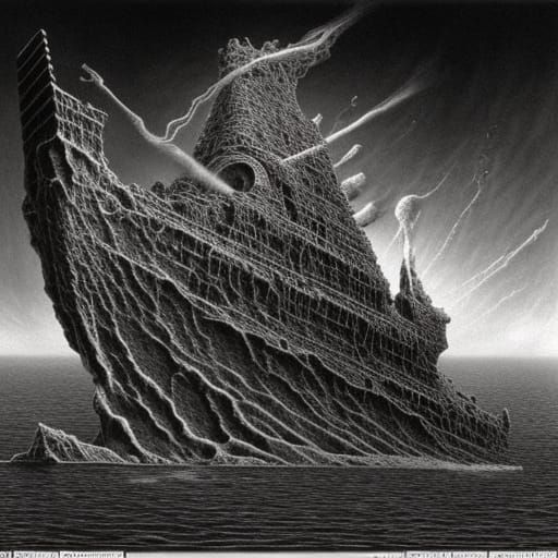 Edible Armored Ship in Surrealist Galaxy