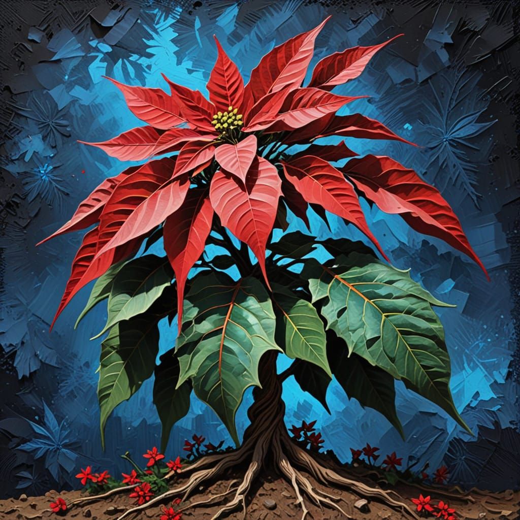 Rooted Impasto Poinsettia