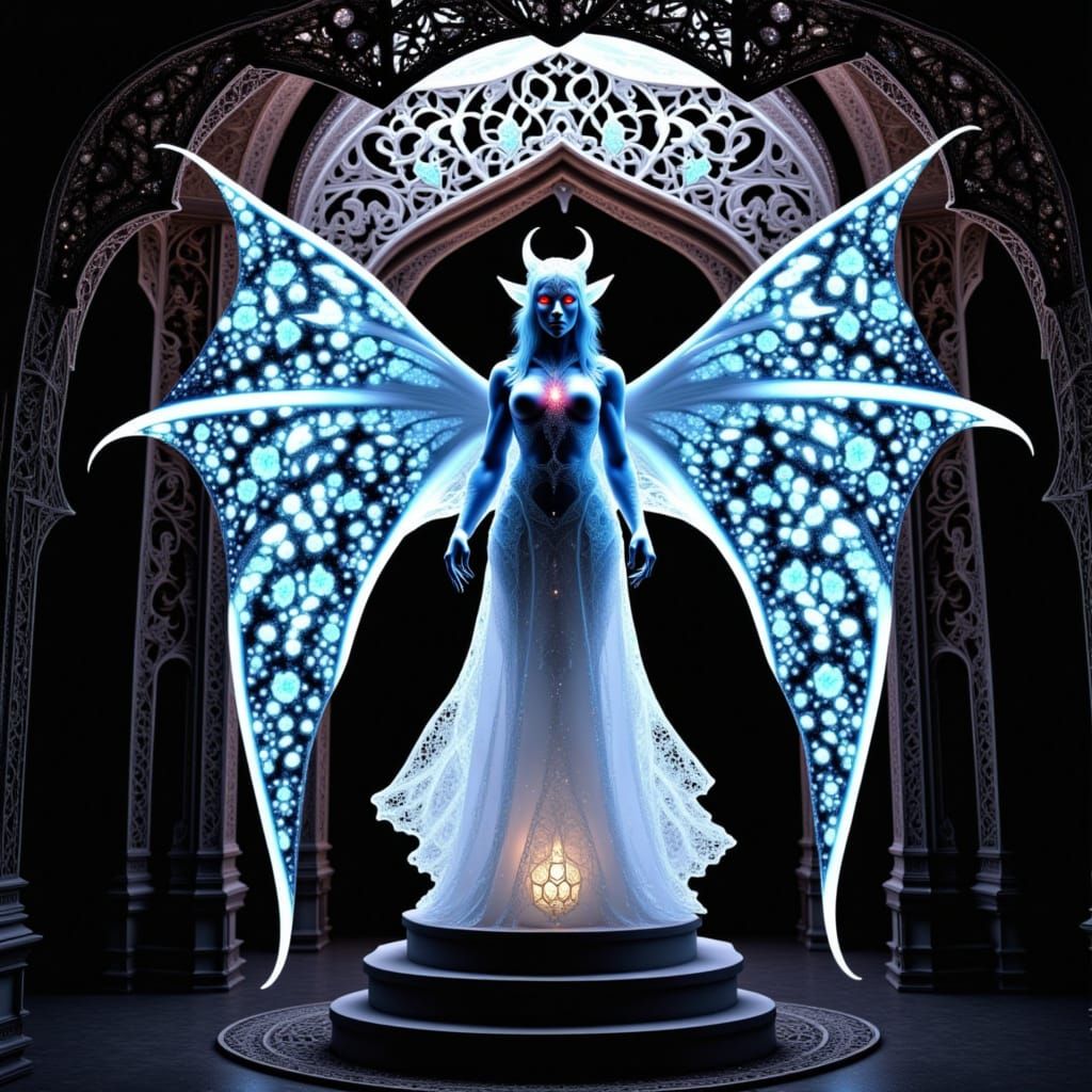 Exquisite Gargoyle Fairy Dances in Ethereal Glow