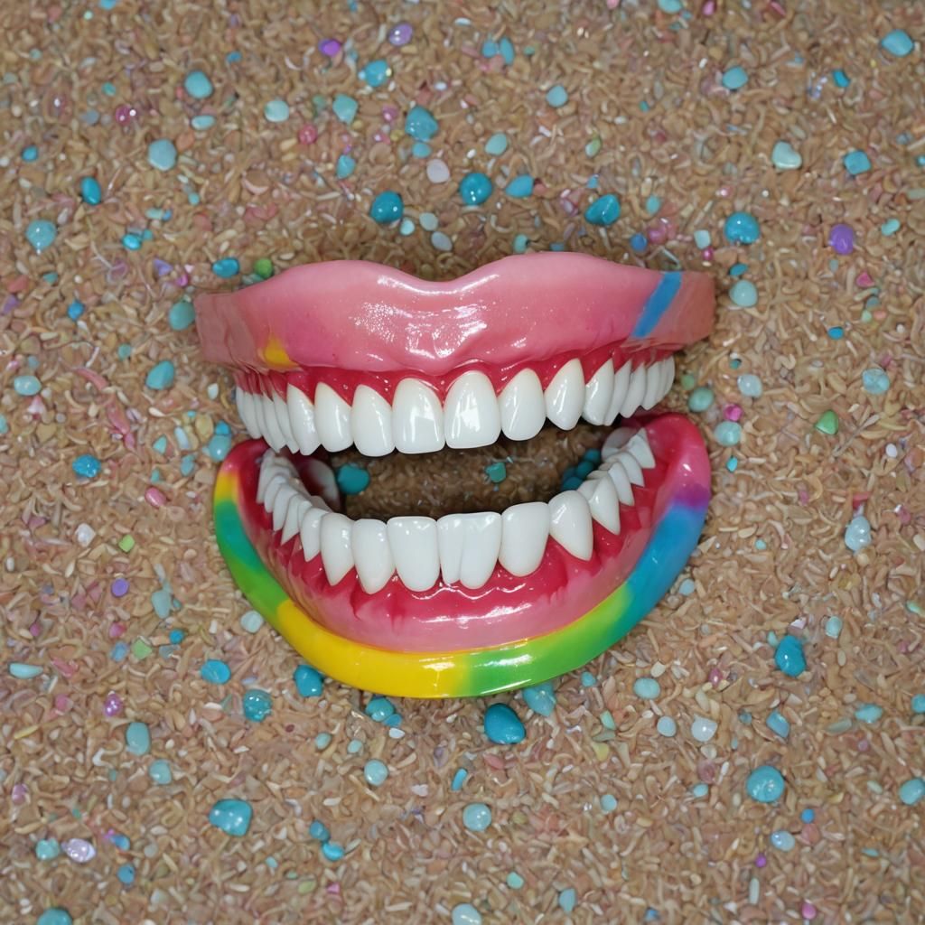 Rainbow dentures smile