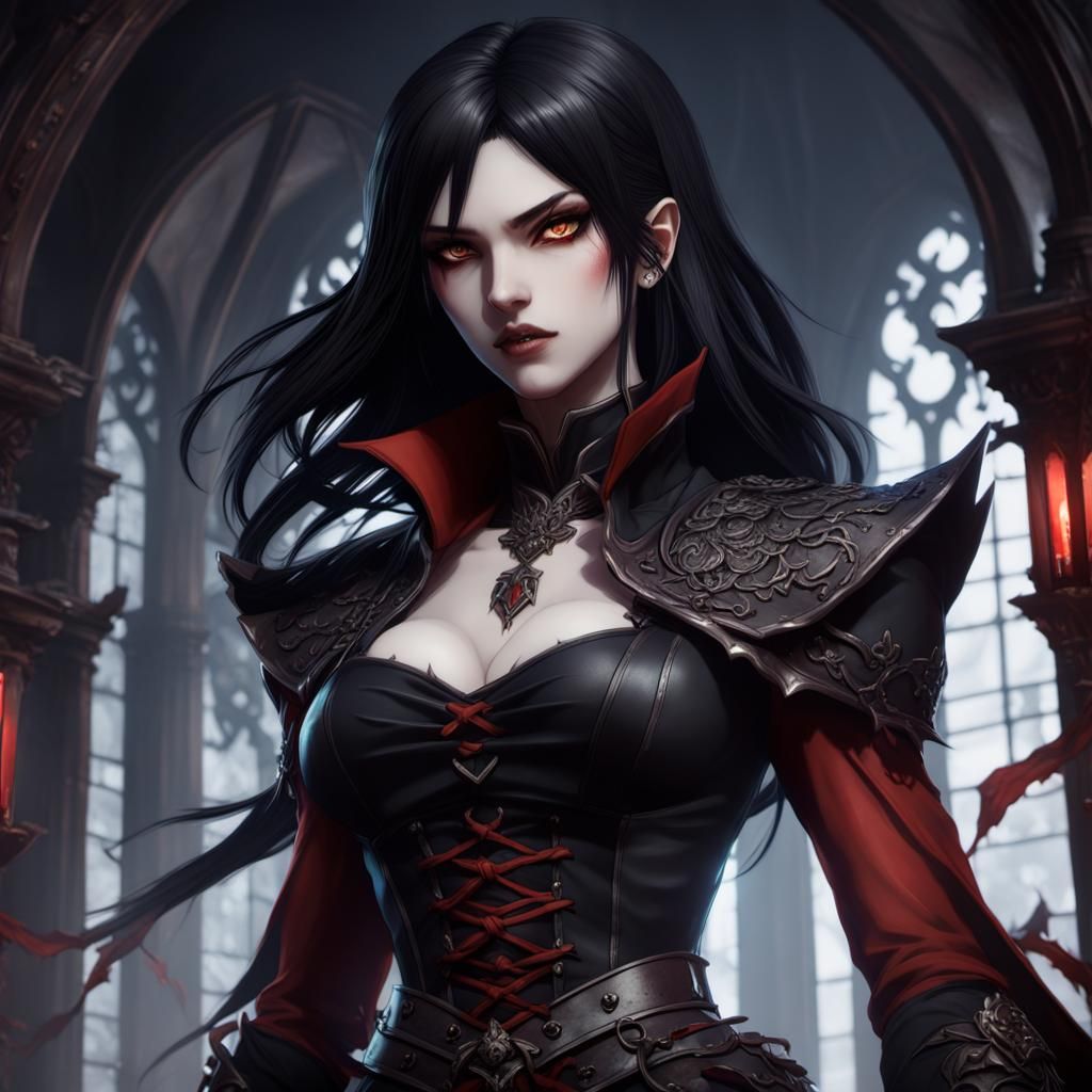 Anime Vampire Girl in Castlevania Style