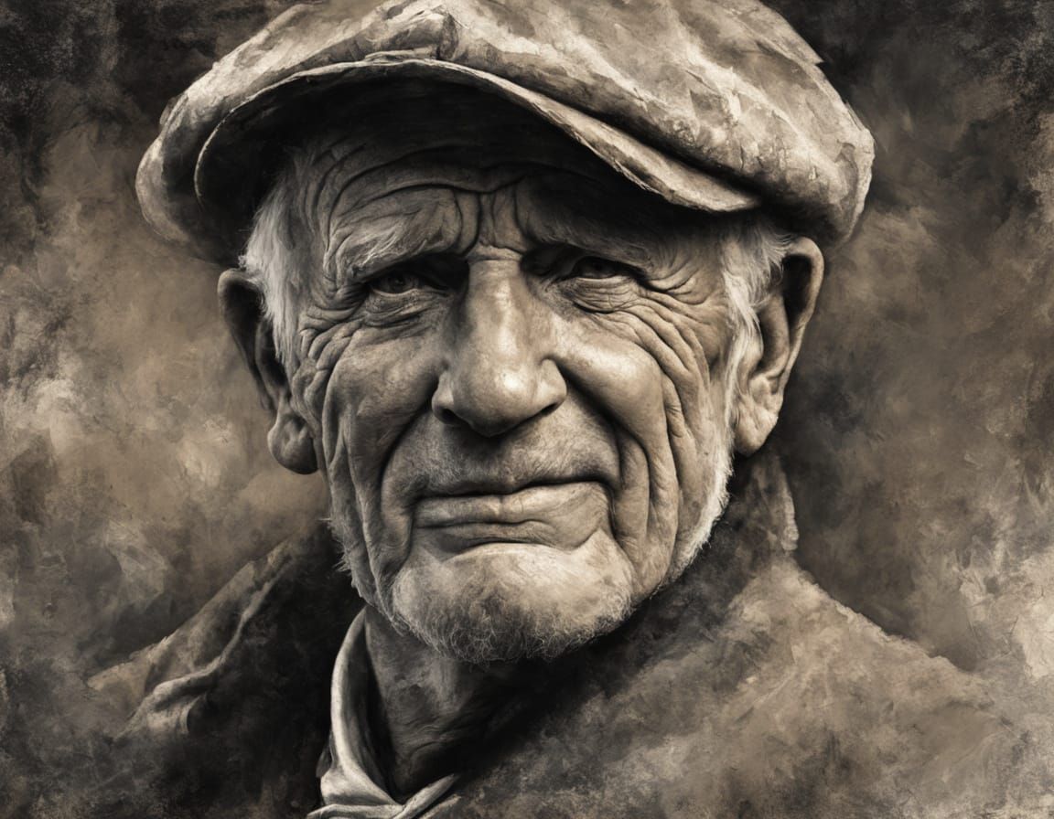 Spencer Tracy as a Wise Fisherman in Watercolor