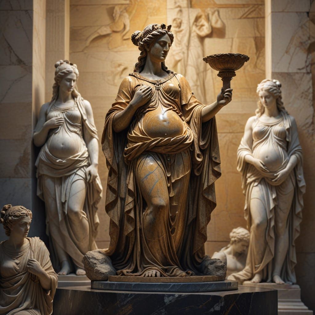 Classical Fertility Goddesses in Warm Sunlight