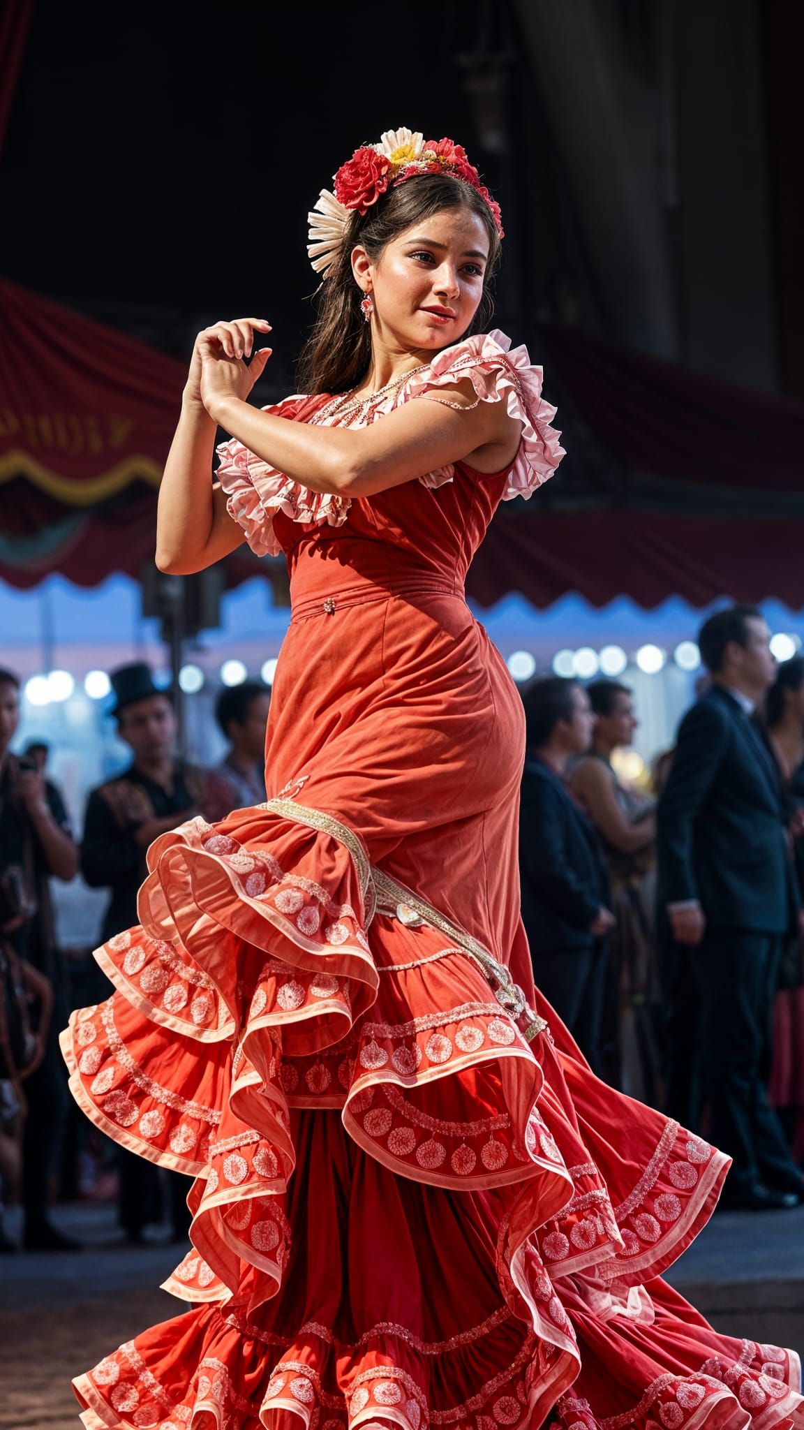 Hyperrealistic Flamenco Dancer at Seville's Feria de Abril
