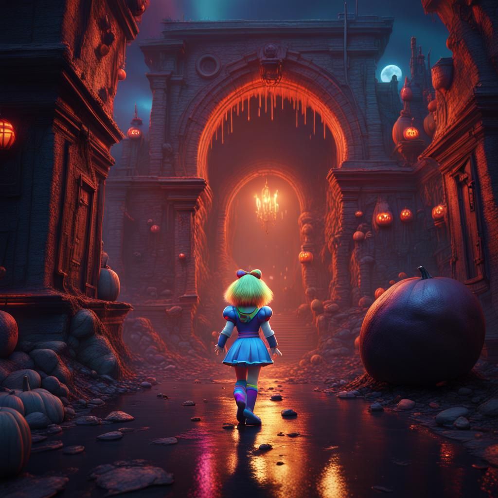 Rainbow Brite in Halloween Underworld City