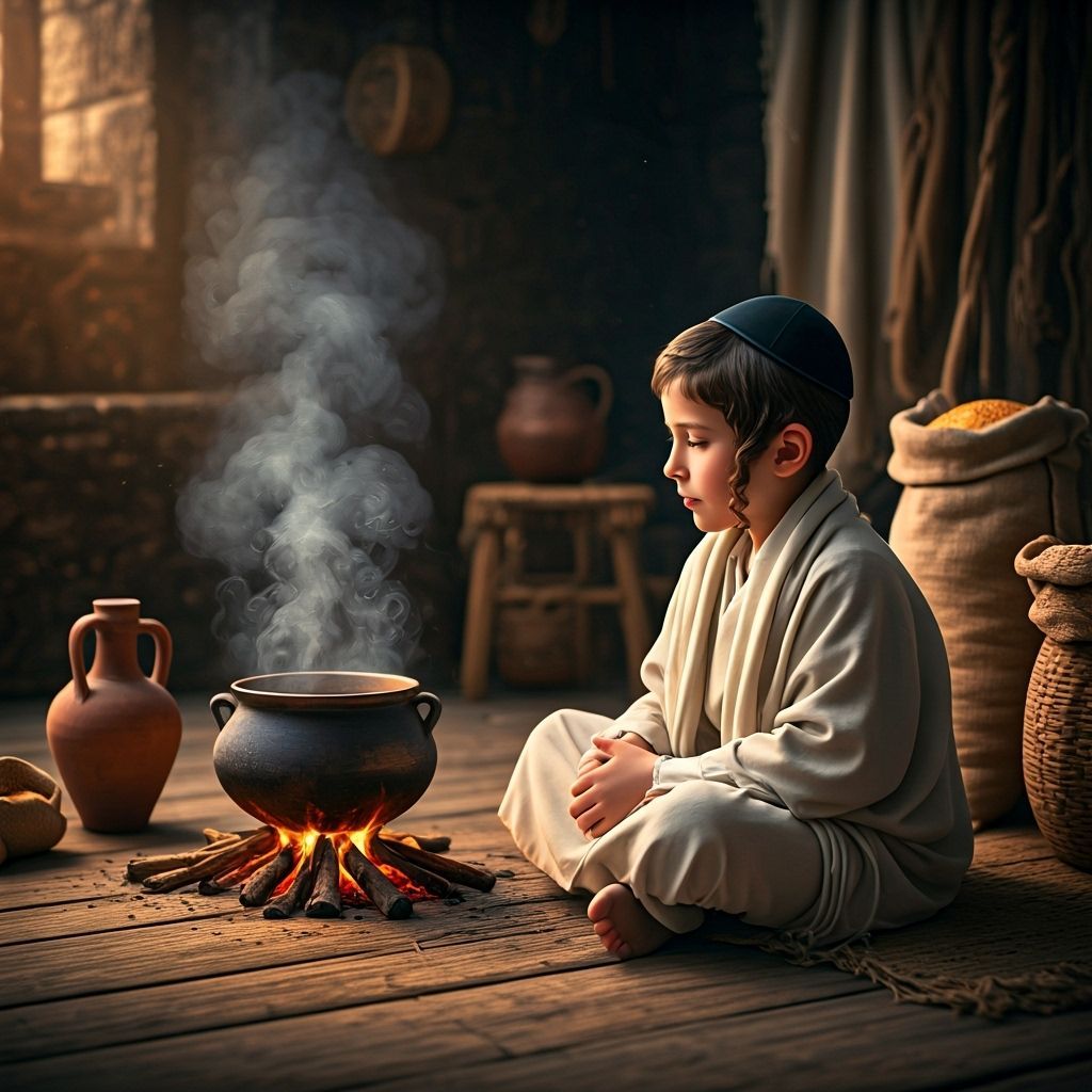 Young Jewish Boy with Clay Pot in Warm Light