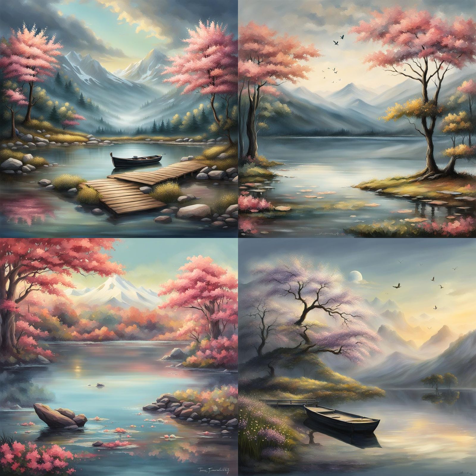 Abstract Concept of Tranquility Realized by AI