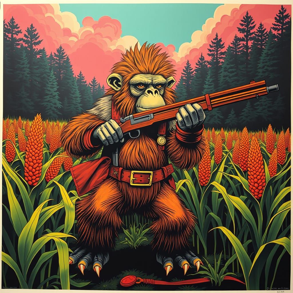 Psychedelic Caricature Art in Dayglo Colors