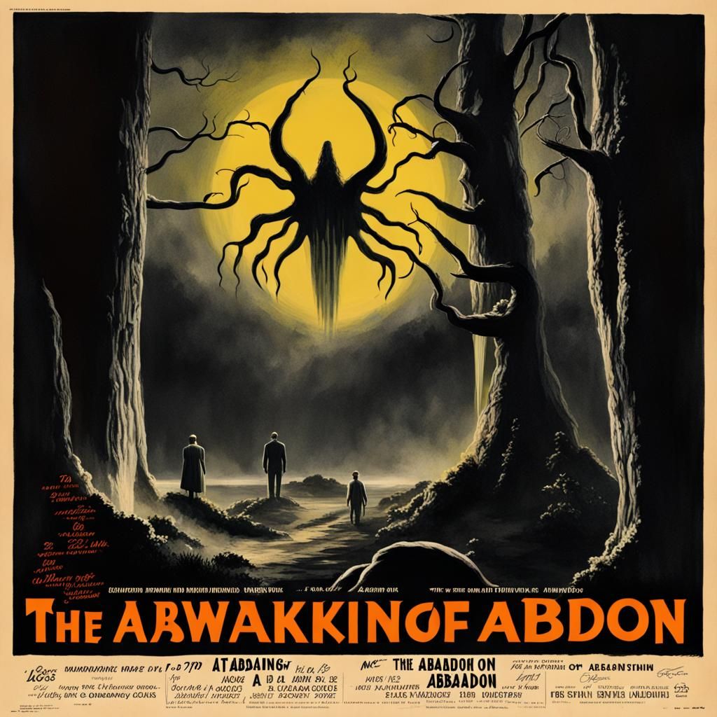 Vintage Horror Movie Poster: Awakening of Abbadon