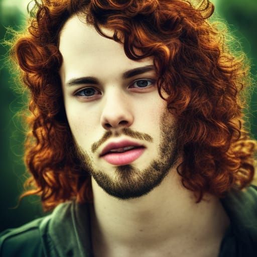 Hyperrealistic Portrait of a Red-Haired Man