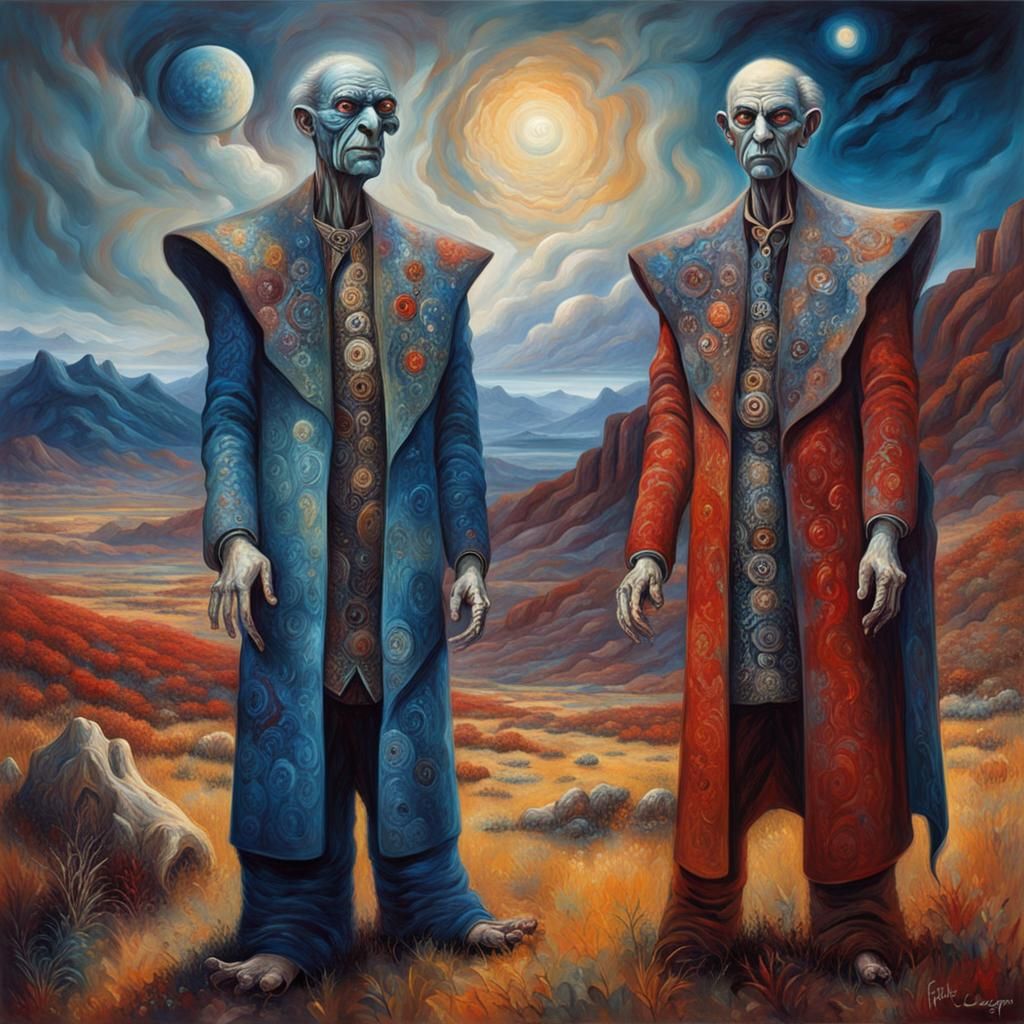 Cosmic Characters in a Dreamscape Landscape