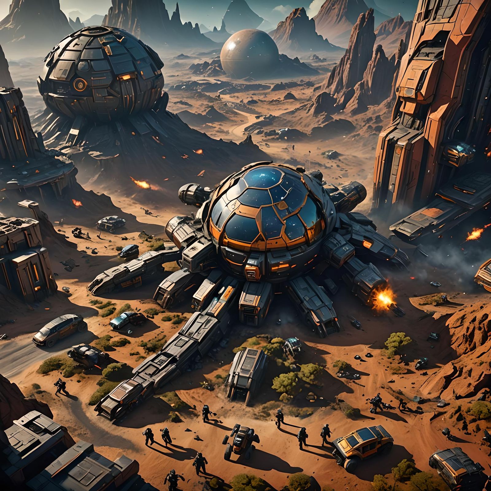 Headquarters on Mars planet