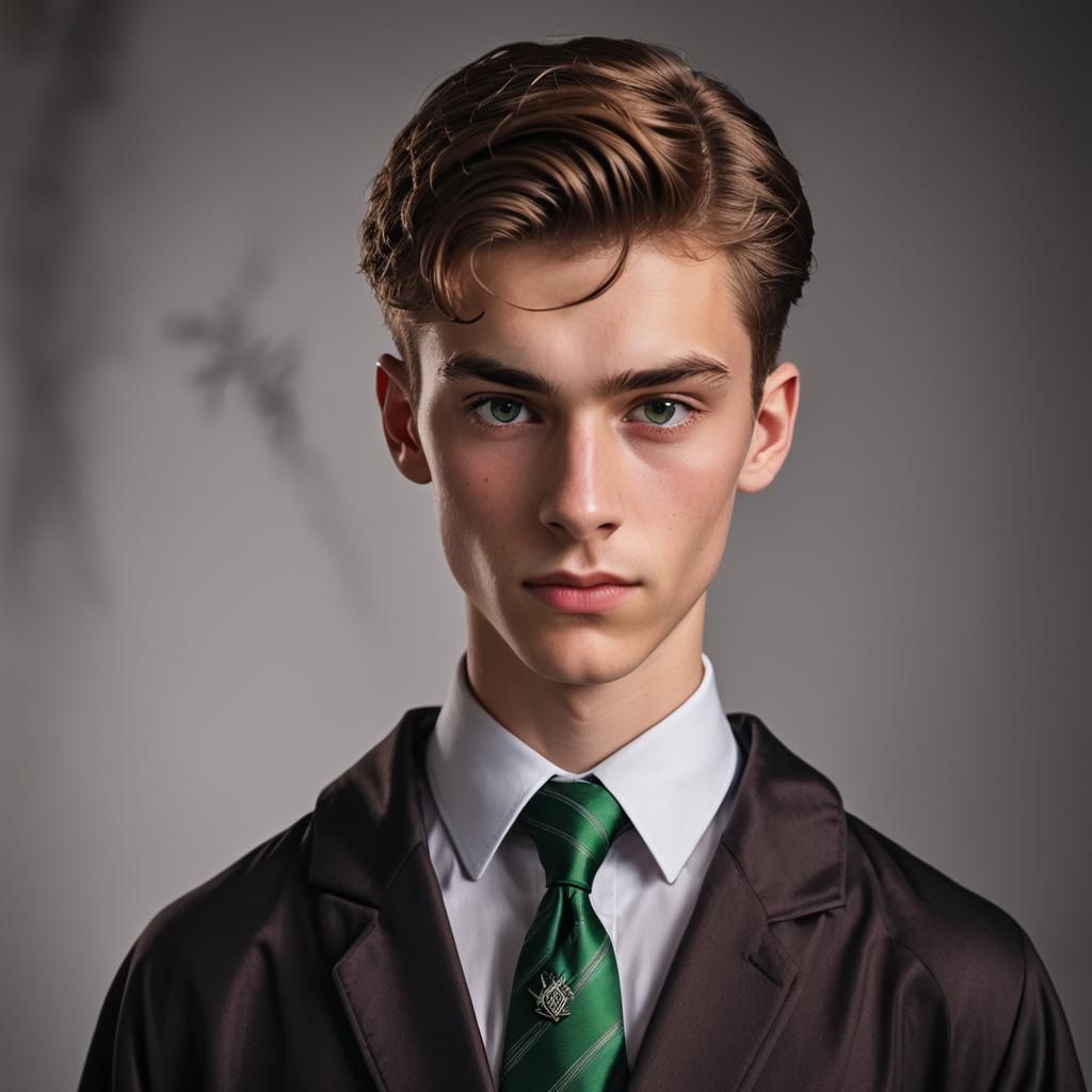 Realistic Portrait of Blaise Zabini in Slytherin Robes