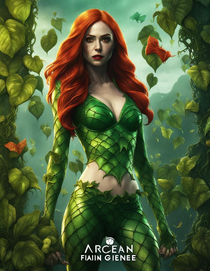 Karen Gillan as Poison Ivy: Detailed Digital Painting