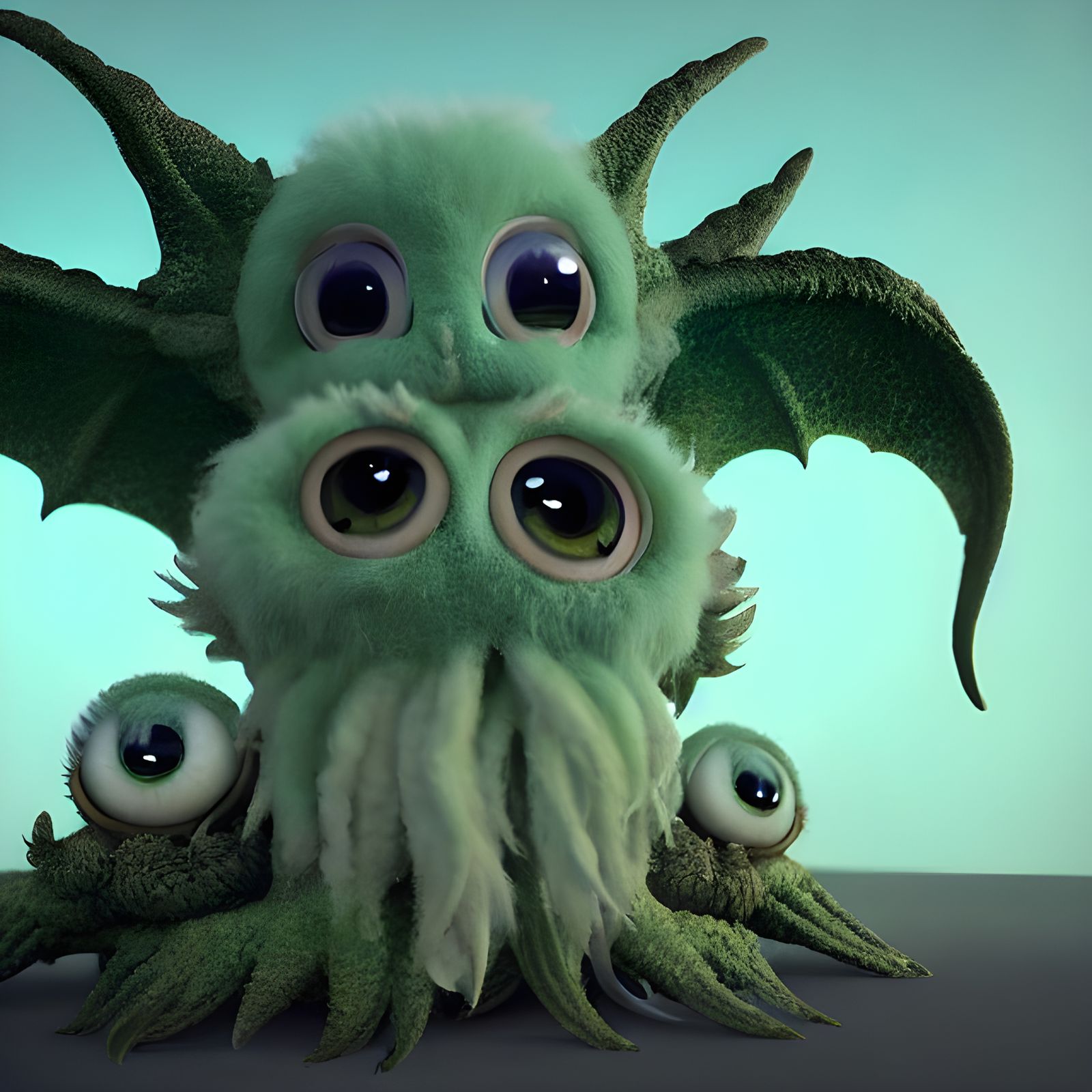 Cute Fluffy Cthulhu Plush Toy in 8K