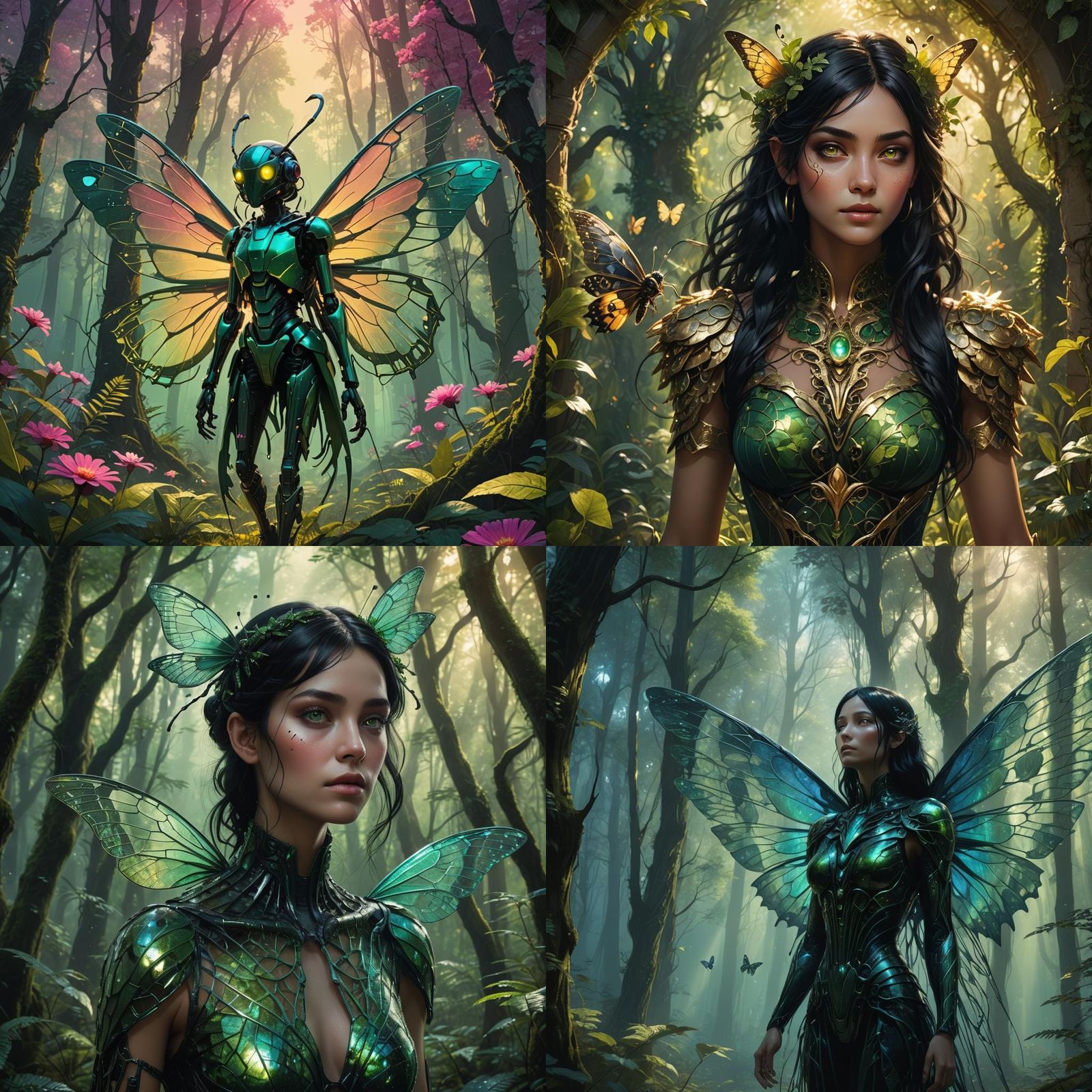 Feminine Human-Insect Hybrid in Detailed Fantasy Art