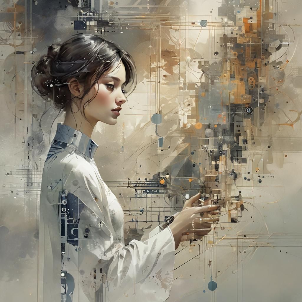 Perceptron Algorithm as Digital Watercolor Art