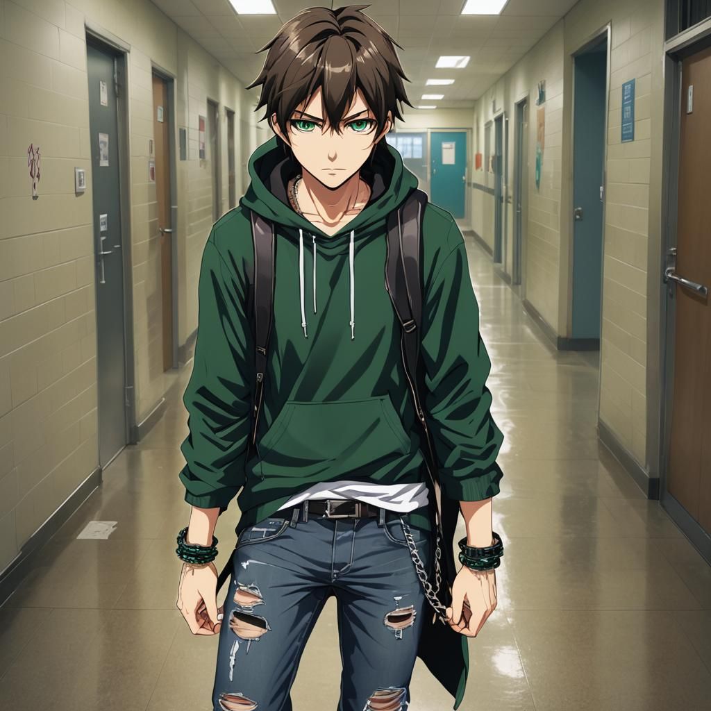 Anime Character Portrait in Manga Scan Style