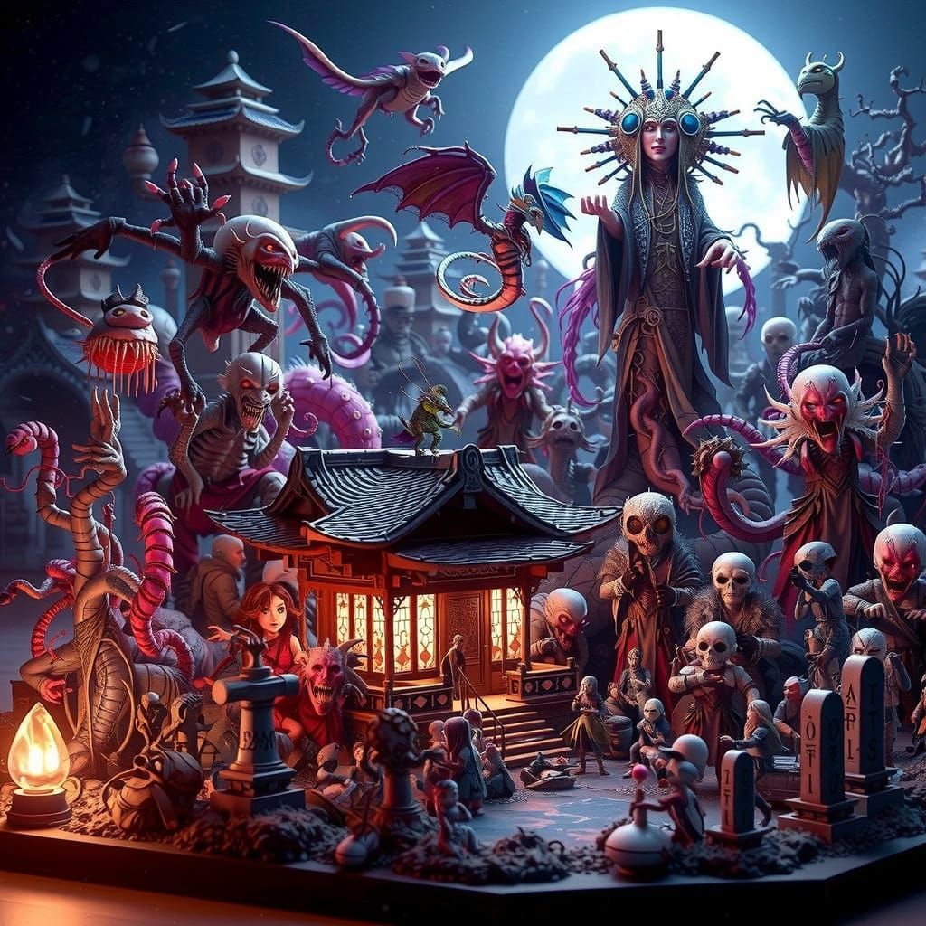 Retro-Futuristic Chinatown with Biopunk Chaos