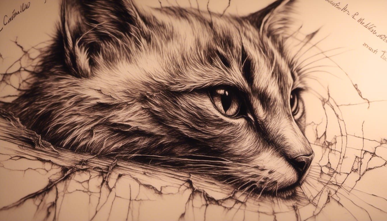 Mechanical Kitten Engineering Designs in Charcoal